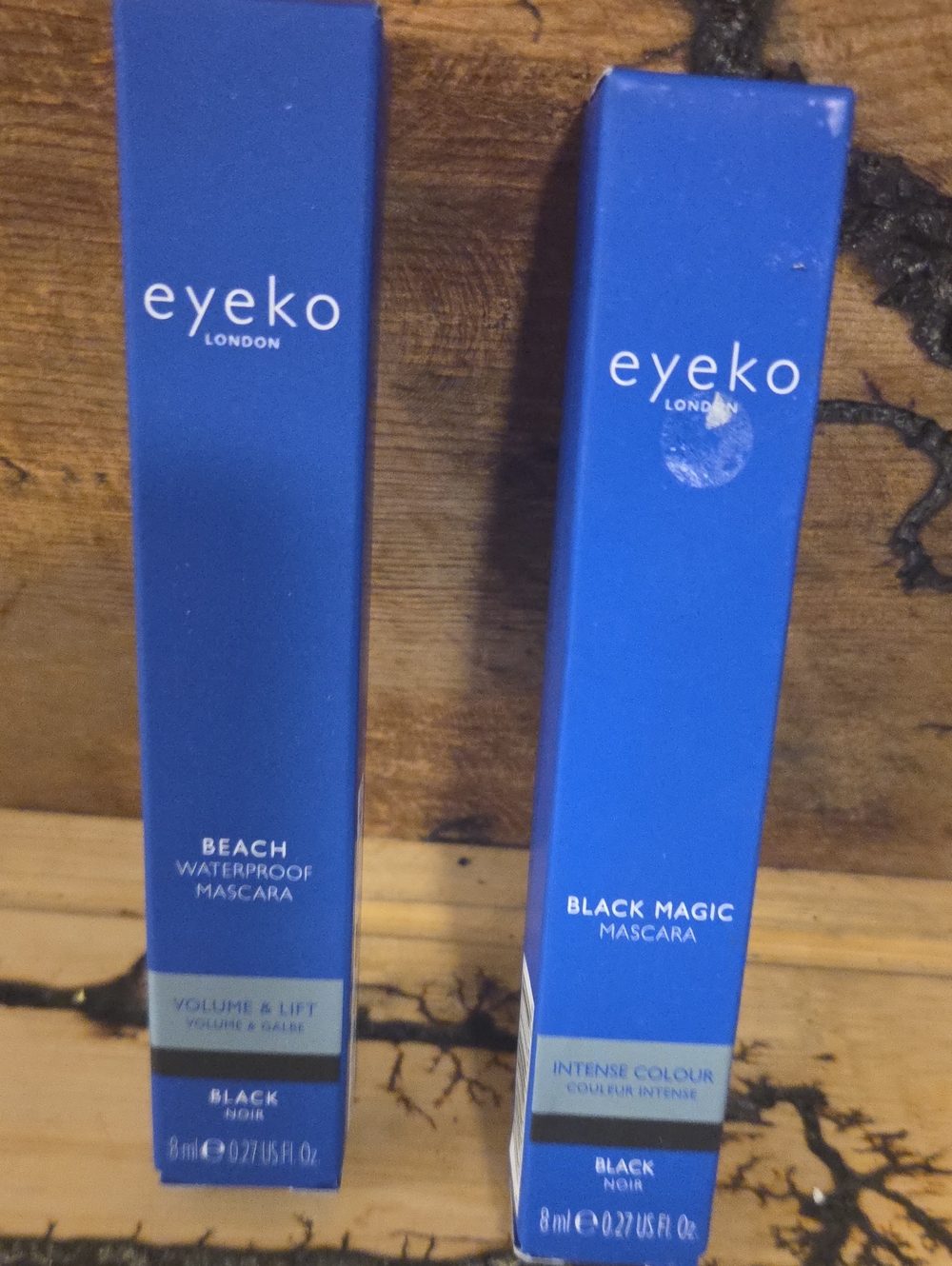 Eyeko Blue-Packaged Mascara Duo with Black Shades NIB Full Size